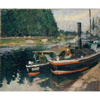 Reproduction Péniches à Pontoise - Camille Pissarro
