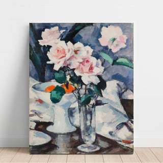 Reproduction Pink Roses in a Glass Vase - Samuel John Peploe