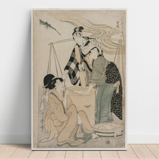 Reproduction Province de Settsu Six rivières à la mode - Kitagawa Utamaro