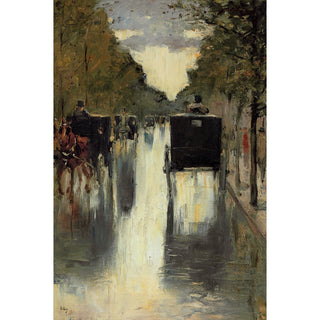 Reproduction Scène de rue à Berlin avec des taxis tirés par des chevaux - Lesser Ury