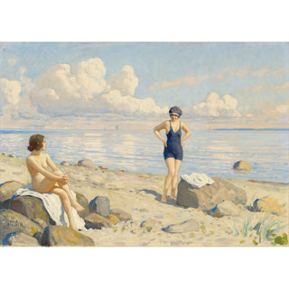 Reproduction Sur la plage - Paul Fischer
