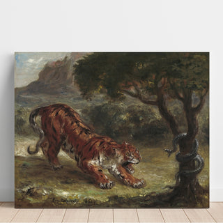 Reproduction Tigre et serpent - Eugène Delacroix