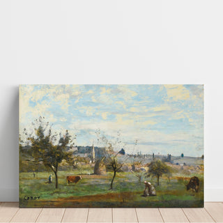 Reproduction Un Village des Environs de Mantes - Jean-Baptiste Camille Corot