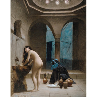 Reproduction Un bain maure, femme turque au bain study - Jean-Léon Gérôme