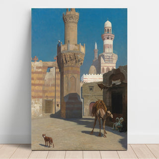 Reproduction Une Journée Chaude au Caire Devant La Mosquée - Jean-Léon Gérôme