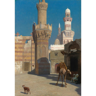 Reproduction Une Journée Chaude au Caire Devant La Mosquée - Jean-Léon Gérôme