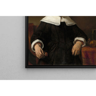 Reproduction Une femme tenant une rose - Rembrandt van Rijn