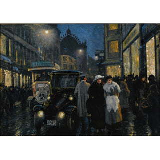 Reproduction Une promenade nocturne sur le boulevard - Paul Fischer