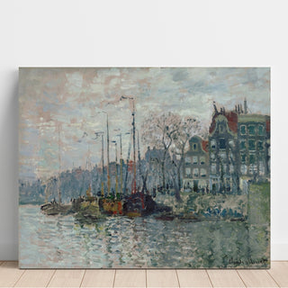 Reproduction Vue de la Prins Hendrikkade et du Kromme Waal à Amsterdam - Claude Monet