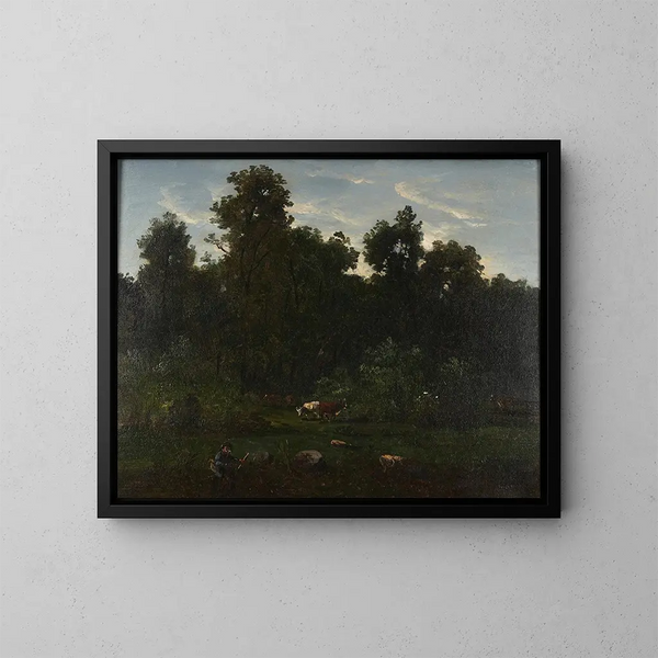 Pastoral Scene - Régis François Gignoux — indrammet kunstværk på væggen