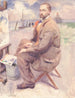 L'artiste maler ved havkanten - Richard Baseleer — visning af kunstværket