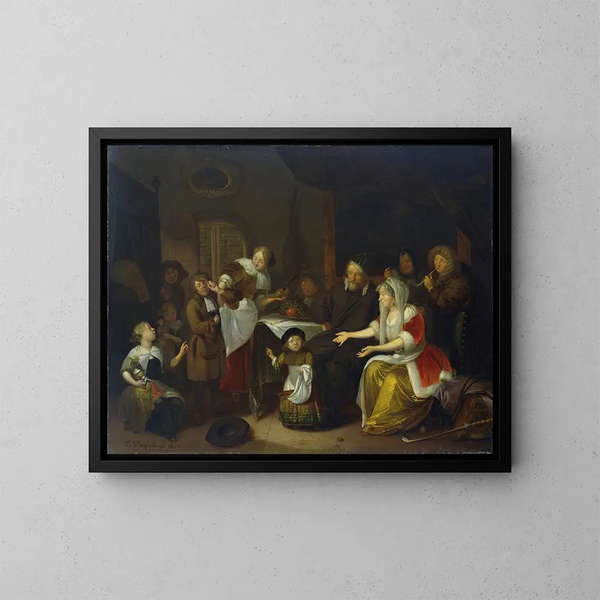 Le festin de saint Nicolas - Richard Brakenburgh — indrammet kunstværk på væggen