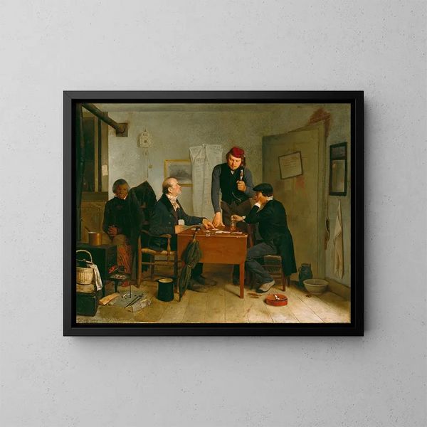 Les Joueurs de cartes - Richard Caton Woodville — indrammet kunstværk på væggen