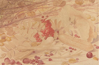 Richard Dadd - Still Life with Gooseberries Raspberries Red Currants Spring Onions a Gherkin and Foliage.webp