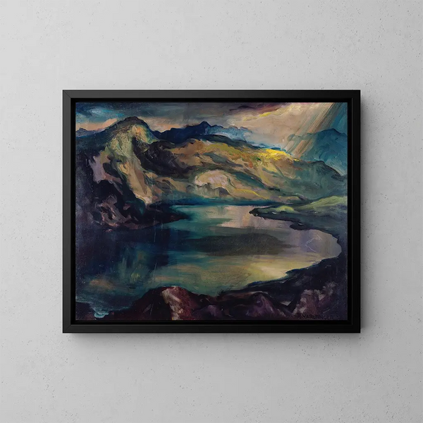 Lac de montagne - Richard Harlfinger — indrammet kunstværk på væggen