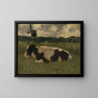 Richard Nicolas Roland Holst - Resting Cow with a Mill.webp