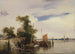 Péniches sur une rivière - Richard Parkes Bonington — visning af kunstværket