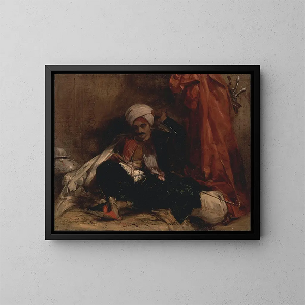 Tyrkisk siddende maleri - Richard Parkes Bonington — indrammet kunstværk på væggen