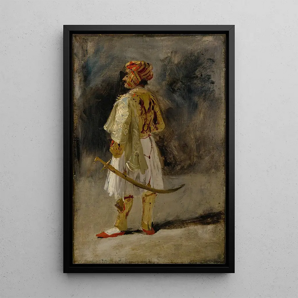 Greven af Palatino i Palikar-kostume - Richard Parkes Bonington — indrammet kunstværk på væggen
