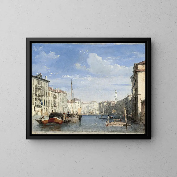 Le Grand Canal - Richard Parkes Bonington — indrammet kunstværk på væggen