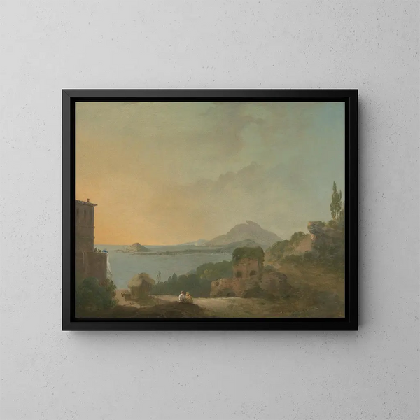 La villa de Cicéron et le golfe de Pouzzoles - Richard Wilson — indrammet kunstværk på væggen