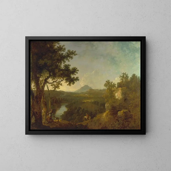 Vue nær Wynnstay, Sir Watkin Williams-Wynn BT's hovedsæde - Richard Wilson — indrammet kunstværk på væggen