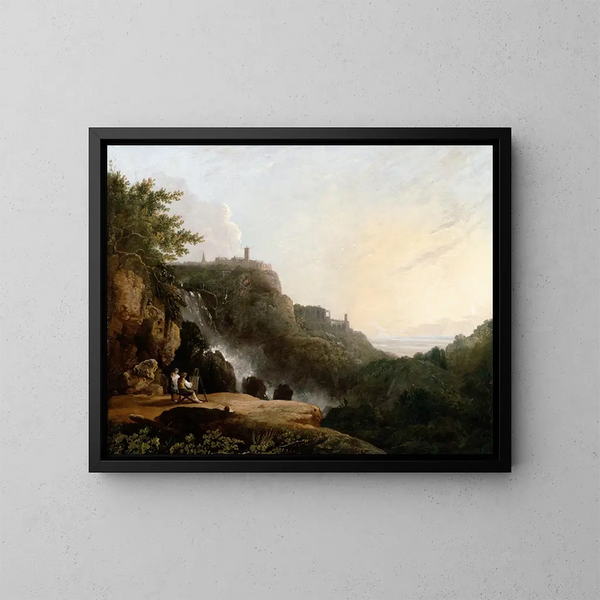 Vue de Tivoli, les Cascatelles et la Villa de Mécène - Richard Wilson — indrammet kunstværk på væggen