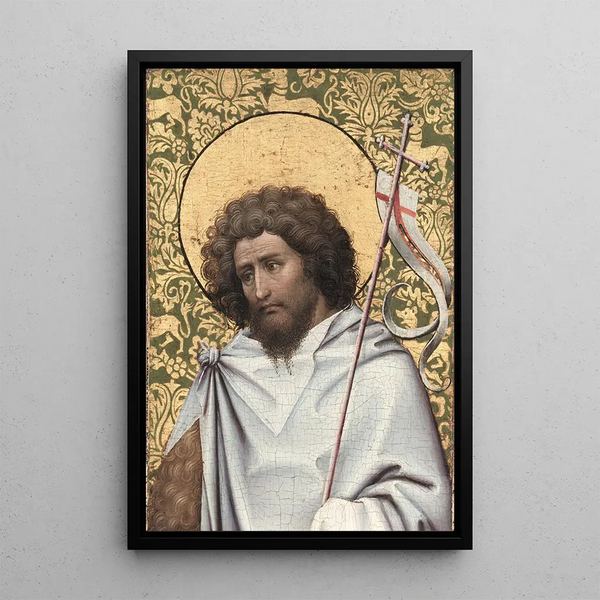 Saint Jean-Baptiste - Robert Campin — indrammet kunstværk på væggen