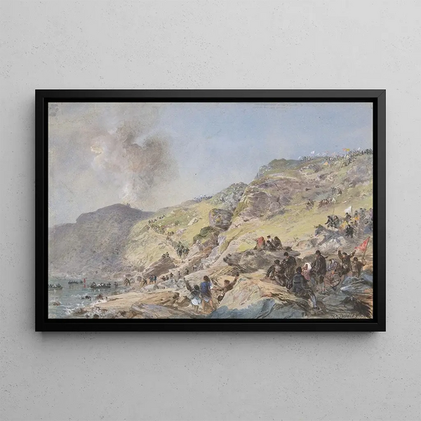 Robert Charles Dudley - The Cliffs Foilhummerum Bay Valentia the Point at Which the Shoreend of the Cable was Landed on July 22nd 1865.webp