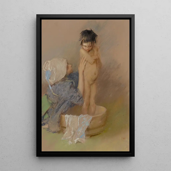 Le bain - Robert Frederick Blum — indrammet kunstværk på væggen