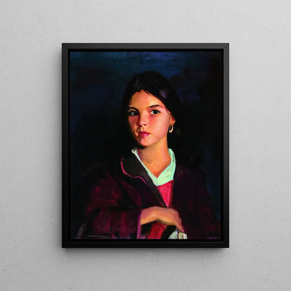 Bernadette - Robert Henri — indrammet kunstværk på væggen
