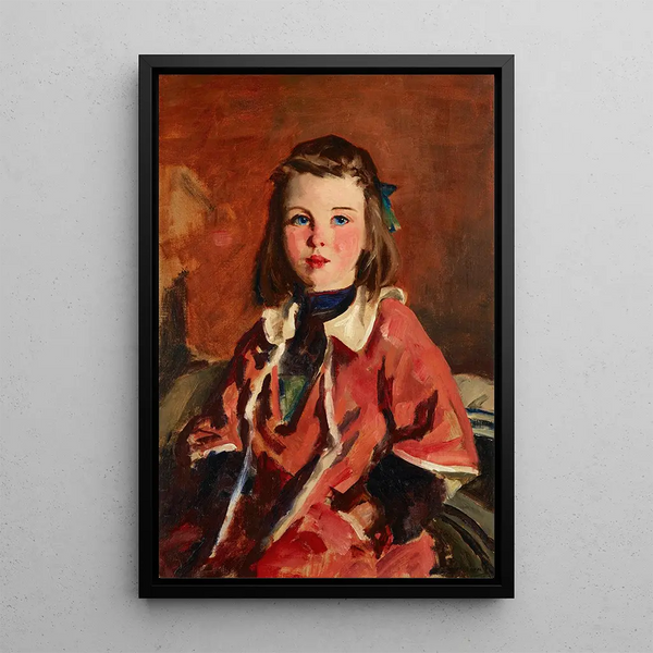 irsk pige - Robert Henri — indrammet kunstværk på væggen