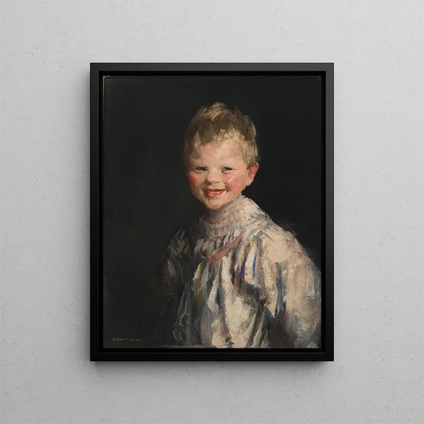 Børn der griner - Robert Henri — indrammet kunstværk på væggen