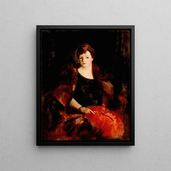 Portrait af fru William Preston Harrison - Robert Henri — indrammet kunstværk på væggen