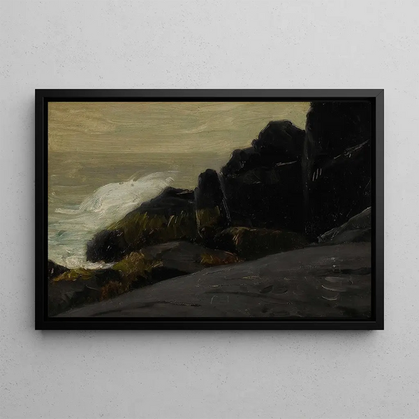 kystklipper ved havet - Robert Henri — indrammet kunstværk på væggen