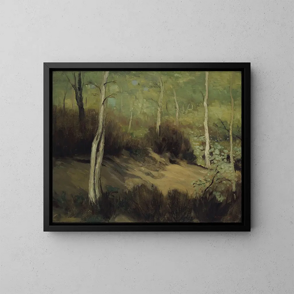 Forår i Fontainebleau-skoven - Robert Henri — indrammet kunstværk på væggen