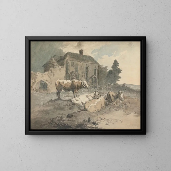 Billed Bétail à longues cornes - Robert Hills — indrammet kunstværk på væggen