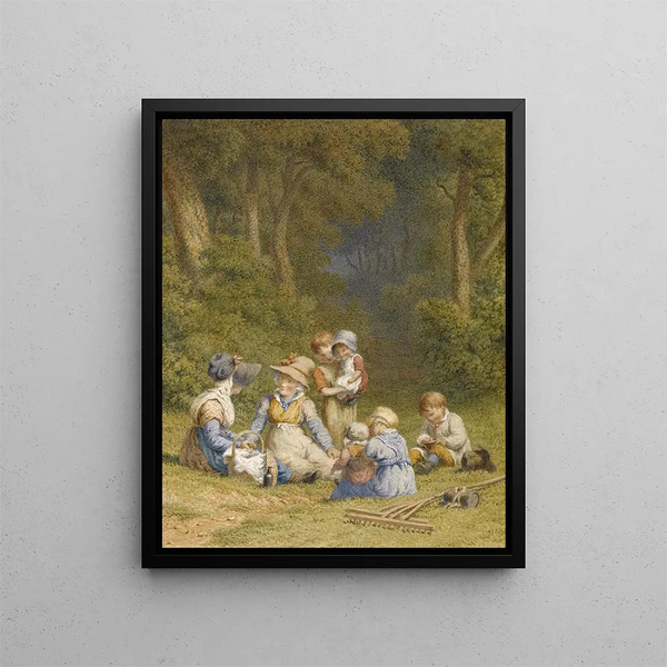 Le pique-nique des enfants - Robert Hills — indrammet kunstværk på væggen
