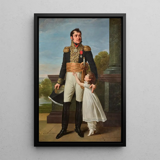 Robert Jacques Franois Lefvre - Portrait du baron Solignac avec sa fille LouiseDelphine.webp