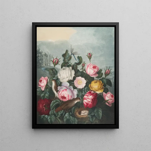 Roses - Robert John Thornton — indrammet kunstværk på væggen