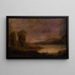 Landskabsmaleri med sø - Robert S. Duncanson — indrammet kunstværk på væggen