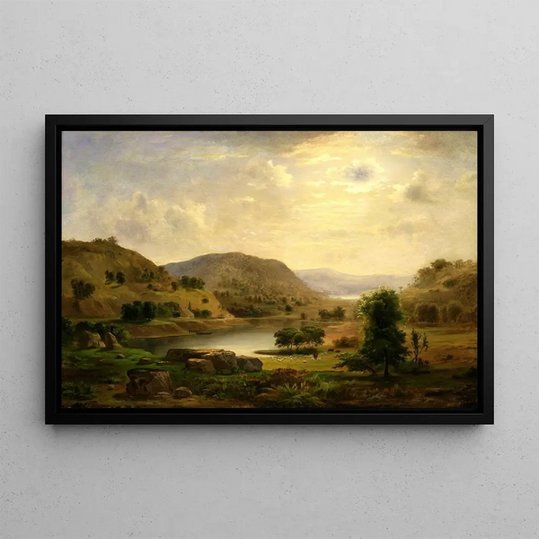 Pâturage i dalen - Robert S. Duncanson — indrammet kunstværk på væggen