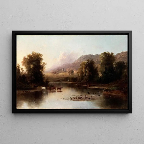Vue af floden Sainte-Anne - Robert S. Duncanson — indrammet kunstværk på væggen