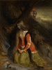 et dame og hendes ridende ridder, måske en scene fra Ivanhoe - Robert Scott Lauder — visning af kunstværket
