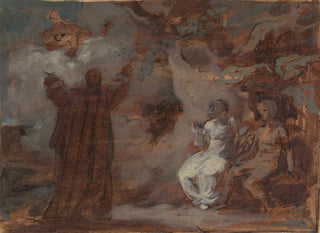 Prospero, der kalder et maske for Ferdinand og Miranda - Robert Smirke — visning af kunstværket