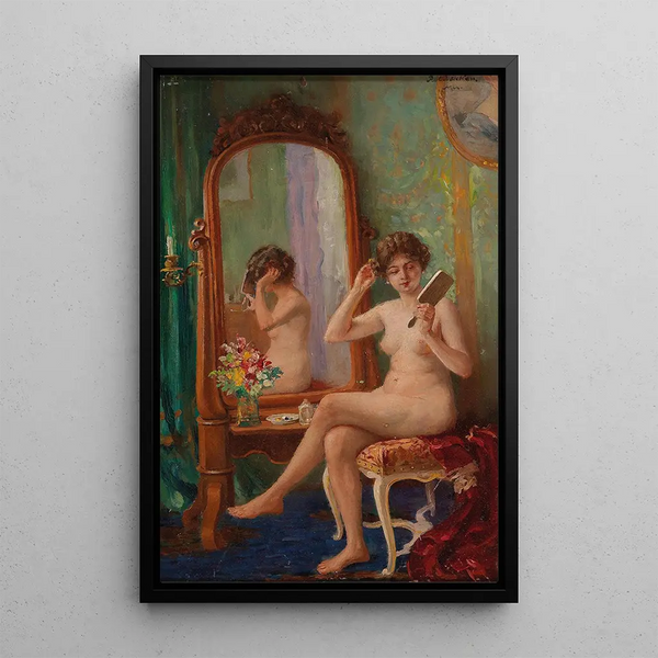 i boudoiret - Robert Voelcker — indrammet kunstværk på væggen