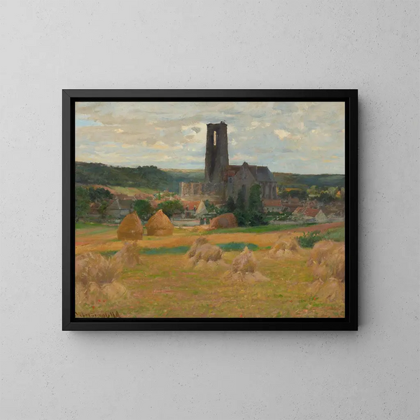 Meules à la fin de l'été, Île-de-France - Robert William Vonnoh — indrammet kunstværk på væggen