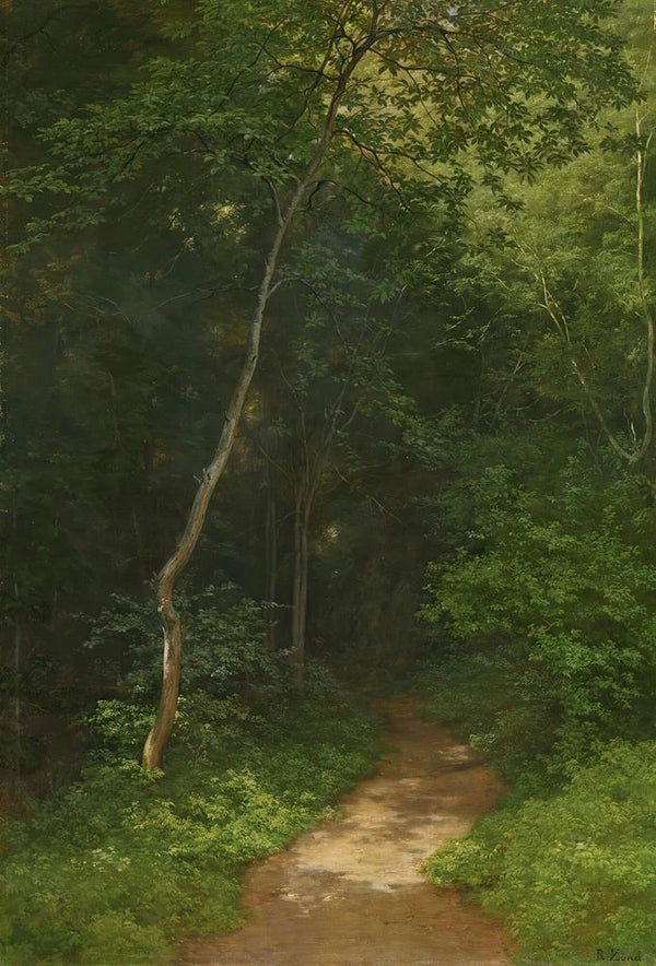 Chemin forestier - Robert Zünd — indrammet kunstværk på væggen