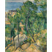 Reproduktion af maleriet Rochers, pins og hav ved l'Estaque - Paul Cézanne