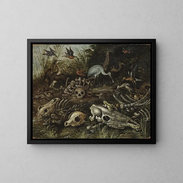 Memento mori - Roelant Savery — indrammet kunstværk på væggen